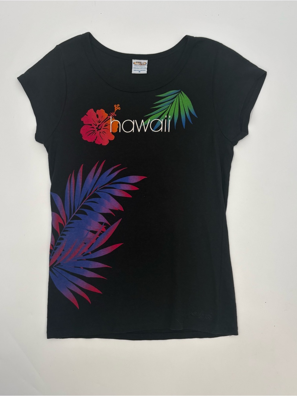 Black Hawaii Floral Short Sleeve Tee - Unbranded